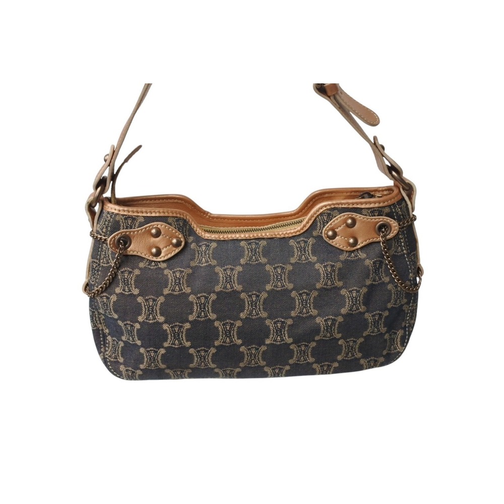 Celine denim brown Hobo Shoulder Pink handbag Rose gold blue One bag leather - Picture 3 of 9